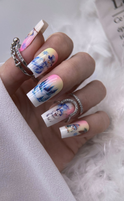 Слайдер-дизайн Новый год снеговики из каталога Цветные на любой фон, в интернет-магазине BPW.style